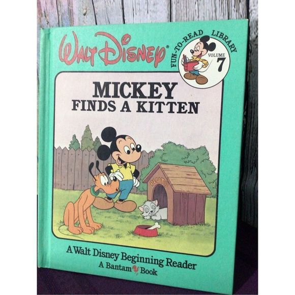 1986 Hardback Children’s Book “ Mickey Finds A Kitten “ Walt Disney Beginning Re - Picture 1 of 11